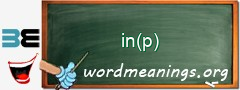WordMeaning blackboard for in(p)